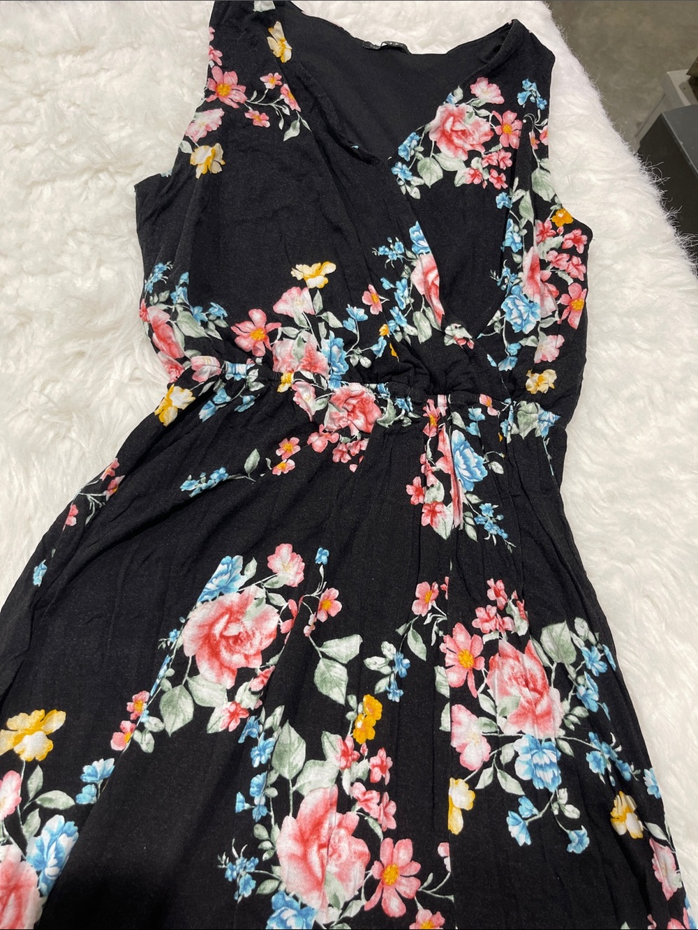 Papermoon Black Floral V-Neck Maxi Dress